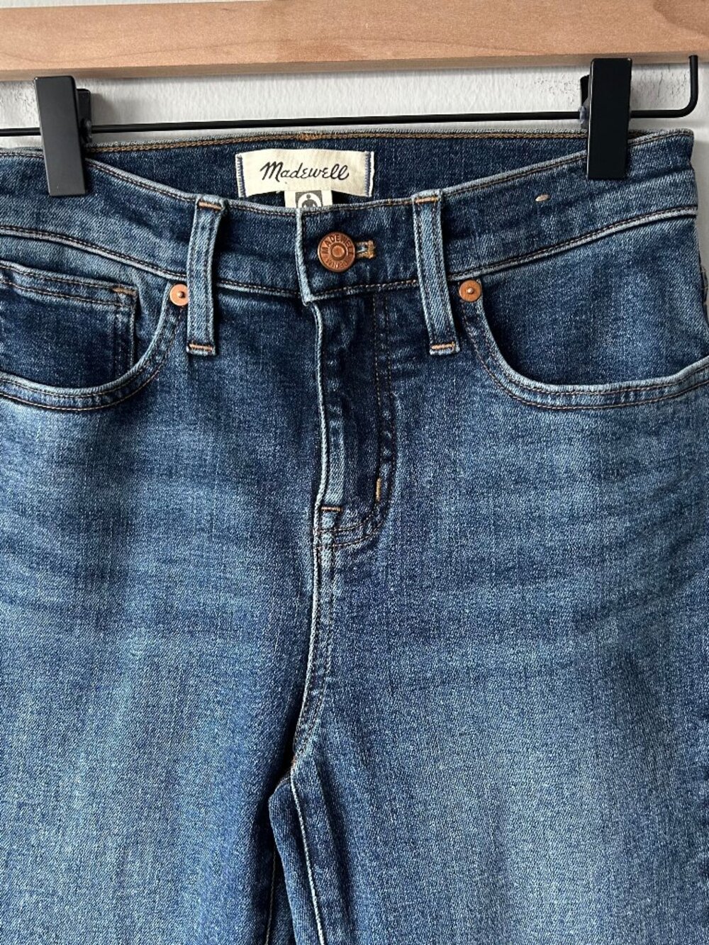Madewell Skinny Flare Jeans Women 25P Petite High Rise Medium Wash - Picture 3 of 10